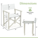 Folding Director Chair with Acacia Wood Frame and Machine Washable Oxford Fabric-Off White by LJGDeals