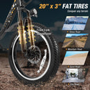 Folding Electric Bicycle for Adults with 20-Inch Fat Tires Snow E-Bike by DirectDeals