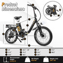 Folding Electric Bicycle for Adults with 20-Inch Fat Tires Snow E-Bike by DirectDeals