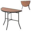 Half-Round Folding Event Table with Metal Frame by LJGDeals