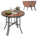Half-Round Folding Event Table with Metal Frame by LJGDeals