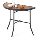 Half-Round Folding Event Table with Metal Frame by LJGDeals