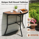 Half-Round Folding Event Table with Metal Frame by LJGDeals