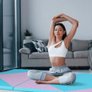 4-Panel PU Leather Folding Exercise Gym Mat with Hook and Loop Fasteners by LJGDeals