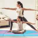 4-Panel PU Leather Folding Exercise Gym Mat with Hook and Loop Fasteners by LJGDeals