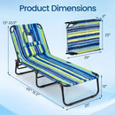 Folding Face Down Tanning Chair with Face Hole 3 Removable Pillows by DirectDeals