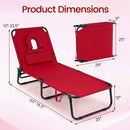 Folding Face Down Tanning Chair with Face Hole 3 Removable Pillows by LJGDeals