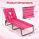 Folding Face Down Tanning Chair with Face Hole 3 Removable Pillows by LJGDeals