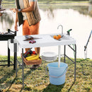 2 in 1 Folding Fish Cleaning Table with Sink and Faucet for Patio BBQ by DirectDeals