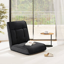 Folding Floor Chair Convertible Lazy Chair with 14-Poistion Adjustable Backrest-Black