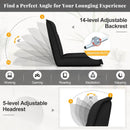 Folding Floor Chair Convertible Lazy Chair with 14-Poistion Adjustable Backrest by LJGDeals