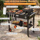Folding Grill Cart for 17" and 22" Griddles with Heat Mat by LJGDeals