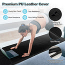 Folding Gymnastics Mat with Carry Handles and Sweatproof Detachable PU Leather Cover