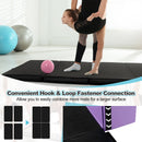 Folding Gymnastics Mat with Carry Handles and Sweatproof Detachable PU Leather Cover