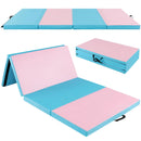 Folding Gymnastics Mat with Carry Handles and Sweatproof Detachable PU Leather Cover by LJGDeals