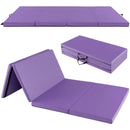 Folding Gymnastics Mat with Carry Handles and Sweatproof Detachable PU Leather Cover by LJGDeals