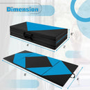 8 Feet PU Leather Folding Gymnastics Mat with Hook and Loop Fasteners by LJGDeals