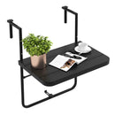 Folding Hanging Table with 3-Level Adjustable Height for Patio Balcony by DirectDeals