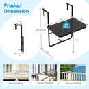 Folding Hanging Table with 3-Level Adjustable Height for Patio Balcony by LJGDeals