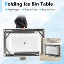4 Feet Folding Ice Bin Table with Skirt for Camping Picnic Wedding-White by LJGDeals