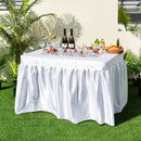 4 Feet Folding Ice Bin Table with Skirt for Camping Picnic Wedding-White by LJGDeals