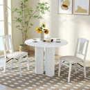 Folding Kitchen Chairs Set of 2 Upholstered Dining Chairs with Comfy Padded Seats-White by LJGDeals