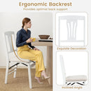 Folding Kitchen Chairs Set of 2 Upholstered Dining Chairs with Comfy Padded Seats-White by LJGDeals