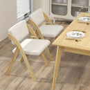 Set of 2 Folding Kitchen Dining Chairs with Rubber Wood Legs by LJGDeals