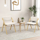 Set of 2 Folding Kitchen Dining Chairs with Rubber Wood Legs by LJGDeals