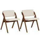 Set of 2 Folding Kitchen Dining Chairs with Rubber Wood Legs by LJGDeals