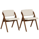 Set of 2 Folding Kitchen Dining Chairs with Rubber Wood Legs-Natural by DirectDeals
