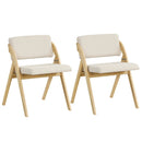 Set of 2 Folding Kitchen Dining Chairs with Rubber Wood Legs by LJGDeals