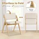Set of 2 Folding Kitchen Dining Chairs with Rubber Wood Legs by LJGDeals