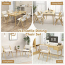 Set of 2 Folding Kitchen Dining Chairs with Rubber Wood Legs by LJGDeals