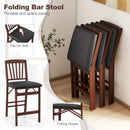 Set of 2 Counter Height Chairs Folding Kitchen Island Stool with Padded Seat-Brown by LJGDeals