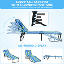 Beach Chaise Lounge Chair with Face Hole and Removable Pillow-Blue & Green by DirectDeals