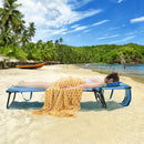 Beach Chaise Lounge Chair with Face Hole and Removable Pillow-Blue & Green by DirectDeals