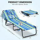 Beach Chaise Lounge Chair with Face Hole and Removable Pillow-Blue & Green by LJGDeals
