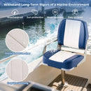 2-Pack Boat Seats Folding Low Back Boat Chairs Waterproof PVC Leather Cabin Seating by LJGDeals