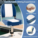 2-Pack Boat Seats Folding Low Back Boat Chairs Waterproof PVC Leather Cabin Seating by LJGDeals
