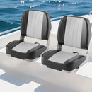 2-Pack Boat Seats Folding Low Back Boat Chairs Waterproof PVC Leather Cabin Seating by LJGDeals
