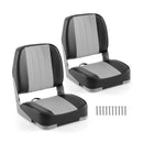 2-Pack Boat Seats Folding Low Back Boat Chairs Waterproof PVC Leather Cabin Seating by LJGDeals