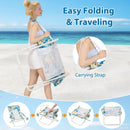 Folding Low Beach Chair Set of 2 Patio Sling Chairs with Padded Head Pillow by LJGDeals
