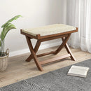 Folding Natural Rattan Ottoman with Hand-woven Seat by LJGDeals