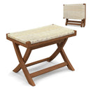 Folding Natural Rattan Ottoman with Hand-woven Seat by LJGDeals