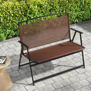 Folding Outdoor Garden Bench 2-Person Patio Bench with Backrest and Armrests-Brown by LJGDeals