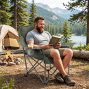 Folding Oversized Camping Chair with Side Pockets and Cup Holder by LJGDeals