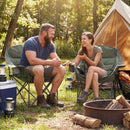 Folding Oversized Camping Chair with Side Pockets and Cup Holder by DirectDeals