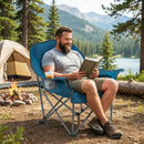 Folding Oversized Camping Chair with Side Pockets and Cup Holder by LJGDeals