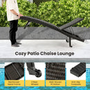 Folding Rattan Chaise Lounge Set of 2 with Adjustable Backrest by DirectDeals